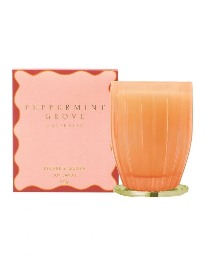 Lychee & Guava Large Soy Candle 370g image 1
