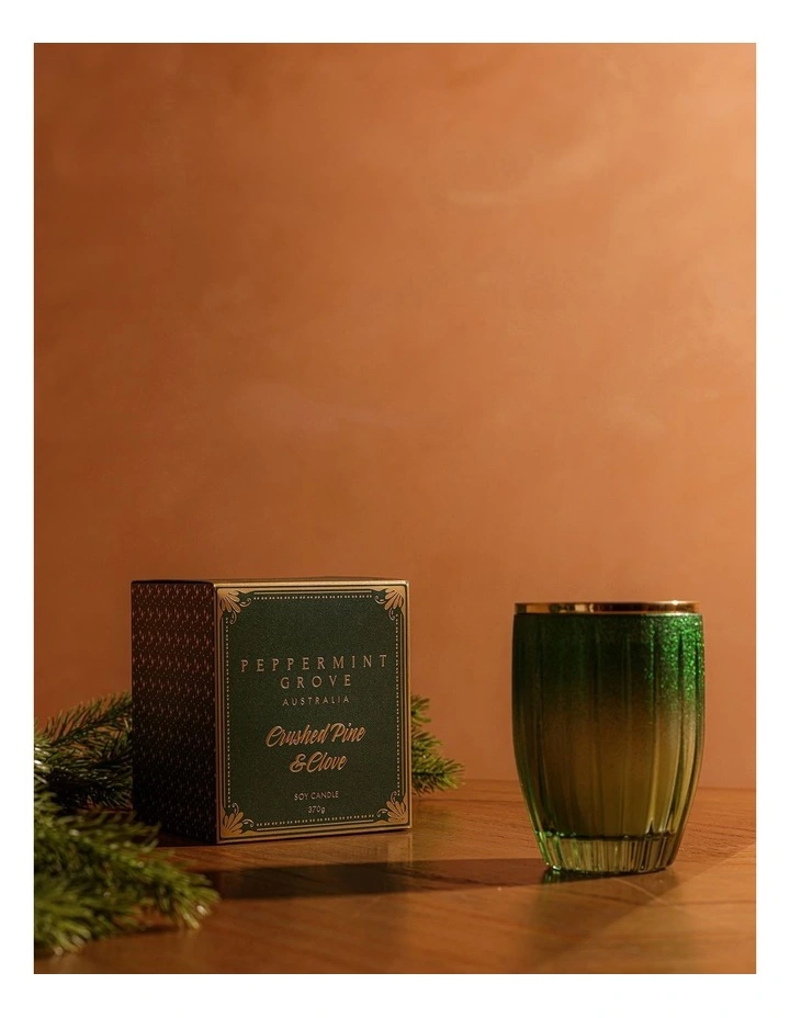 Crushed Pine & Clove Large Soy Candle 370g image 3