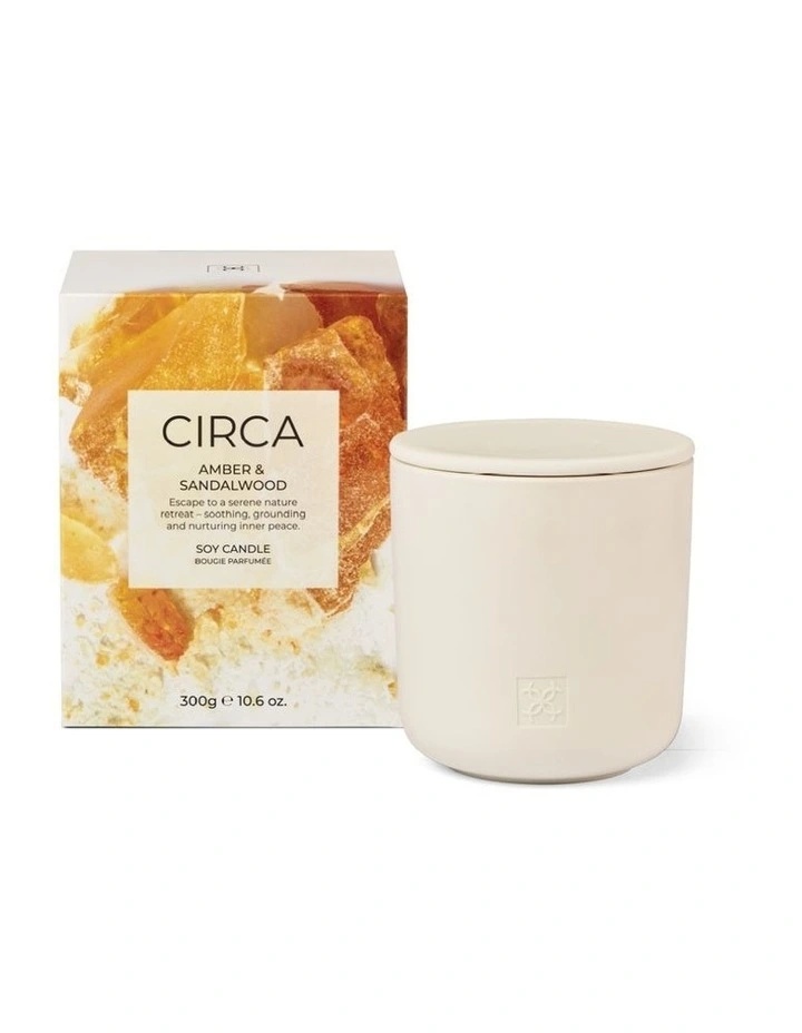 Amber & Sandalwood Soy Candle 300g image 1