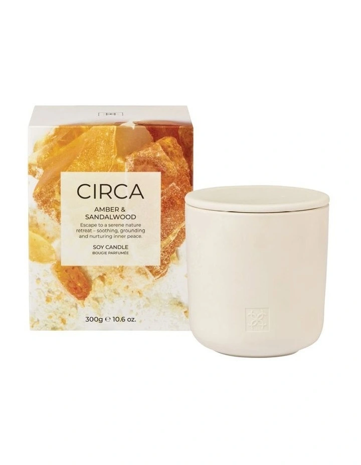 Amber & Sandalwood Soy Candle 300g image 1