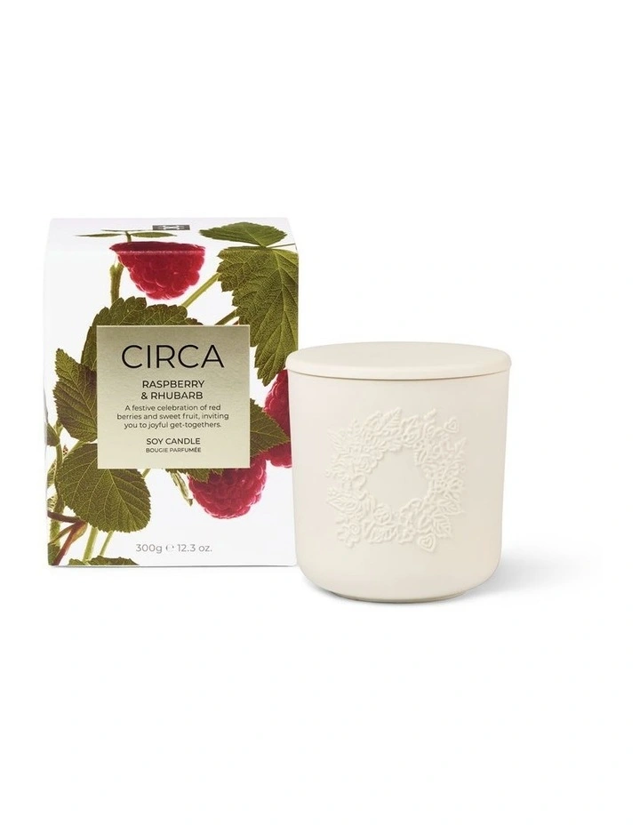 Raspberry And Rhubarb Soy Candle 300g image 1