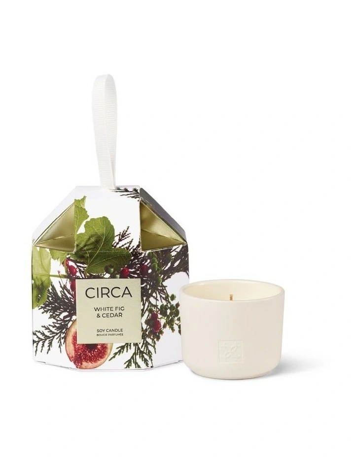 White Fig & Cedar Bauble Soy Candle 70g image 1
