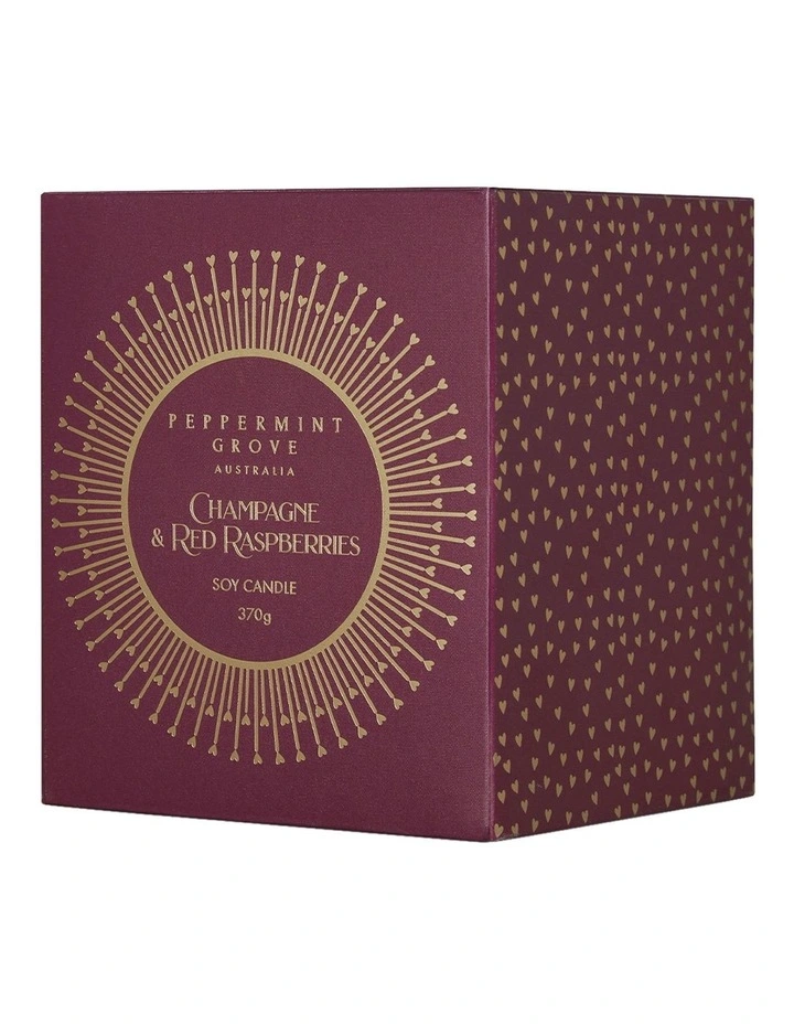 Champagne And Raspberries Large Candle 370g image 2