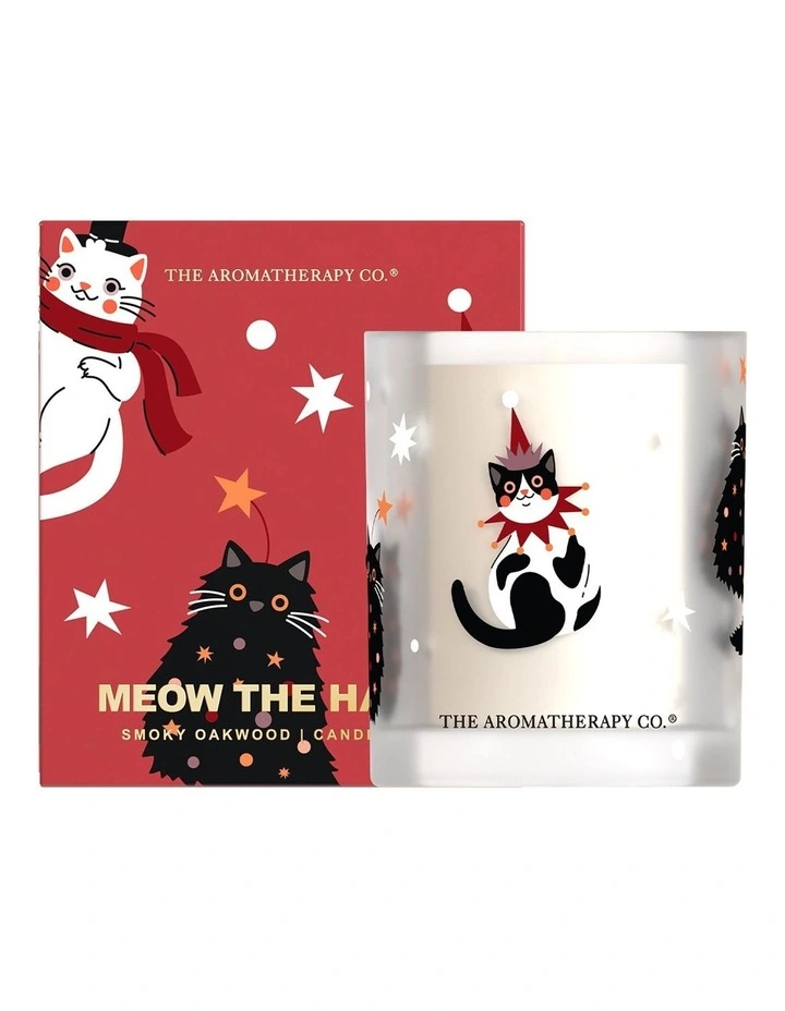 Santa Paws Meow the Halls Candle Smoky Oakwood 200g image 1