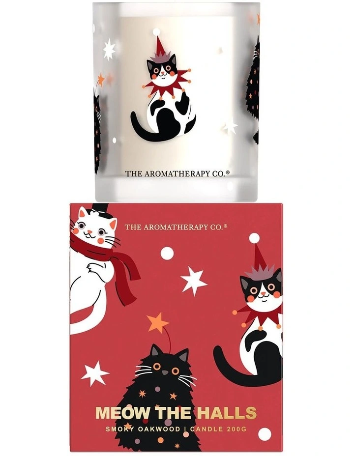 Santa Paws Meow the Halls Candle Smoky Oakwood 200g image 2