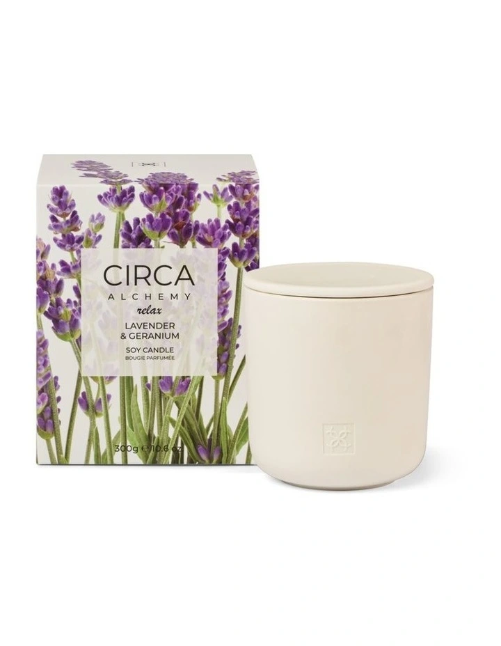 Alchemy Relax Lavender & Geranium Soy Candle 300g image 1