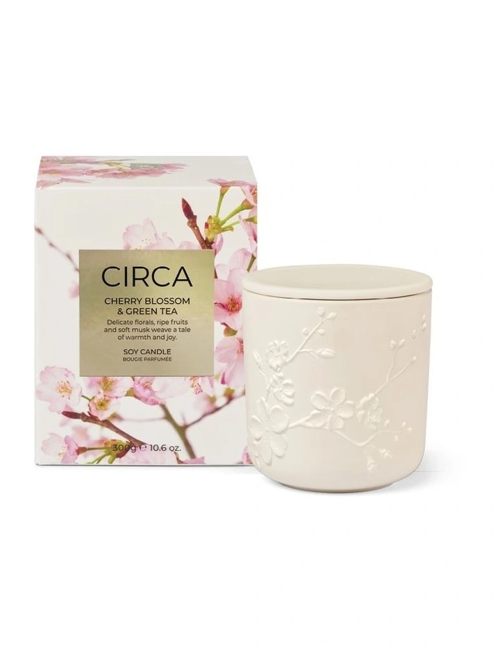 Cherry Blossom & Green Tea Soy Candle 300g image 1