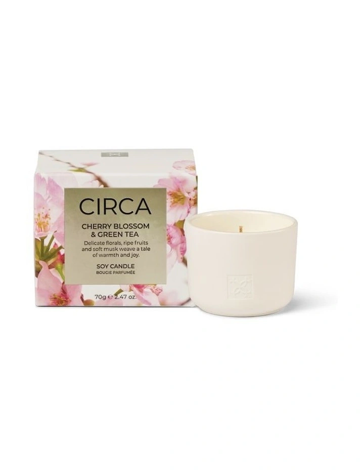 Cherry Blossom & Green Tea Soy Candle 70g image 1