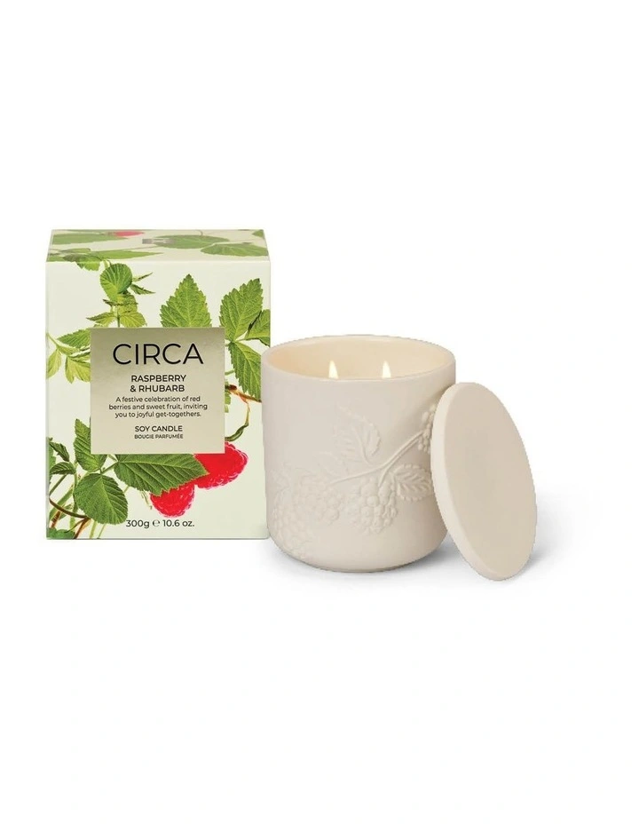 Raspberry & Rhubarb Soy Candle 300g image 1