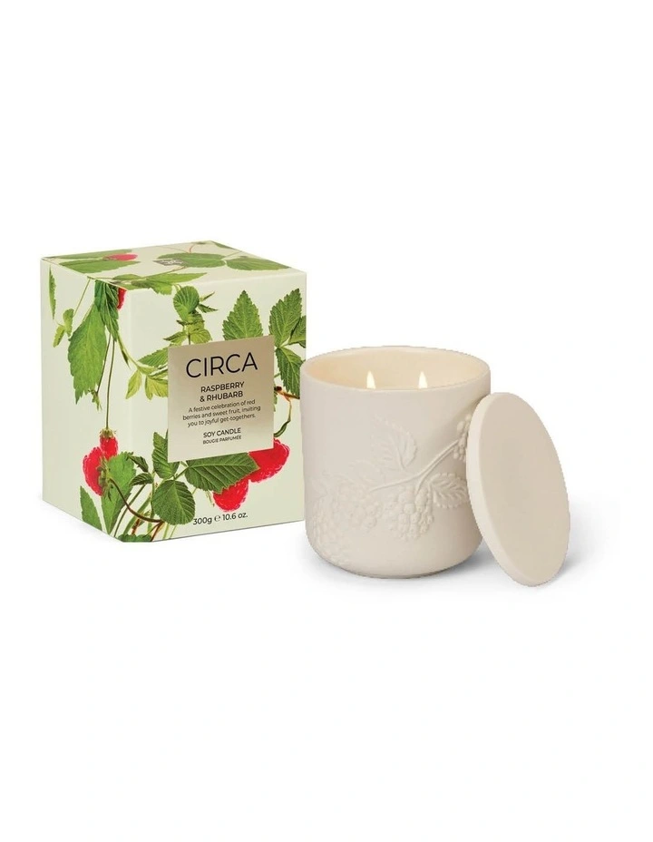 Raspberry & Rhubarb Soy Candle 300g image 2