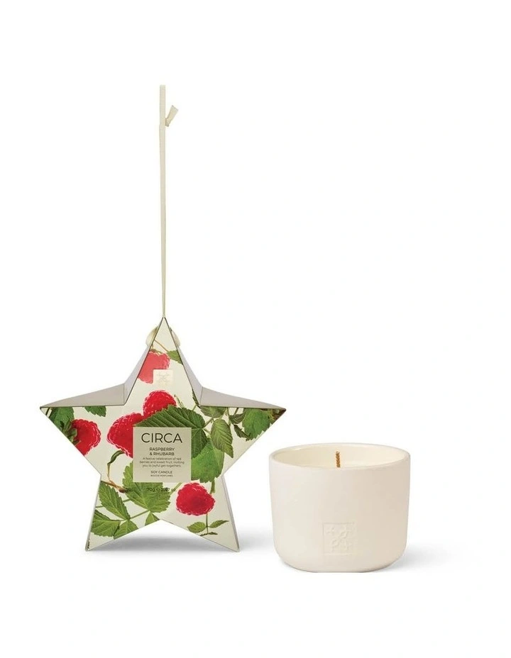 Raspberry & Rhubarb Bauble Soy Candle 70g image 1