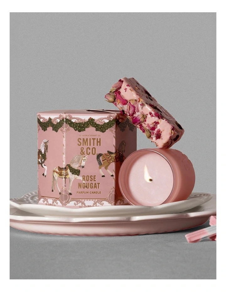 Smith & Co Festive Rose Nougat Candle 80g image 4