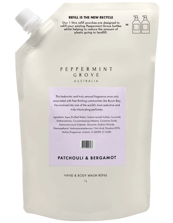 Patchouli & Bergamot - Hand & Body Wash Refill 1L image 1