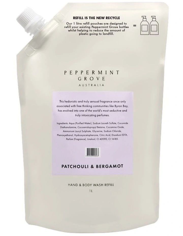 Patchouli & Bergamot - Hand & Body Wash Refill 1L image 1