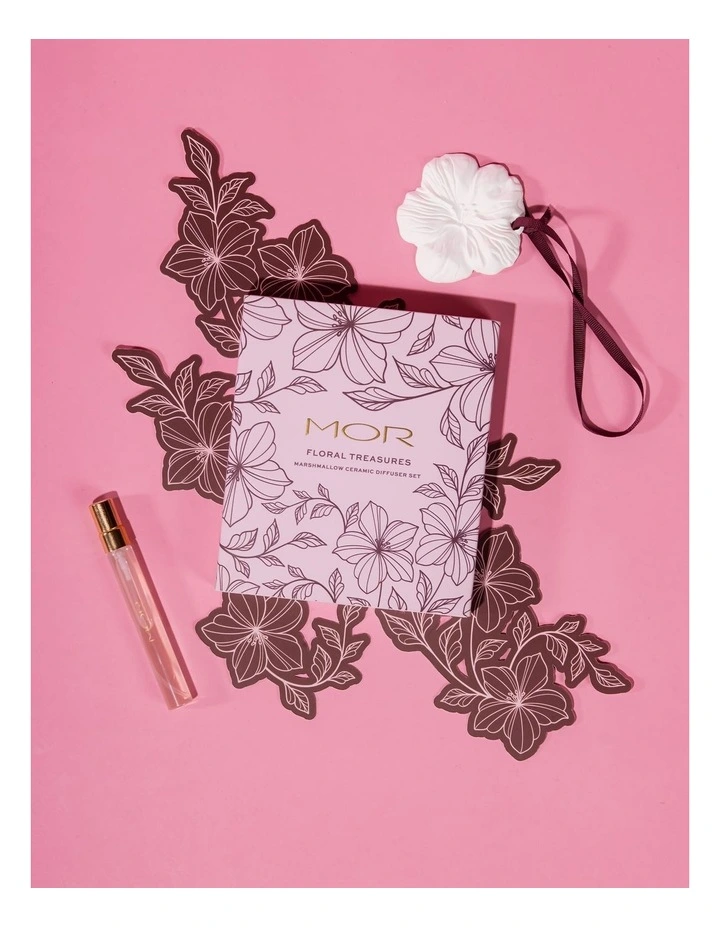 Floral Treasures Marshmallow Ceramic Diffuser Set image 3