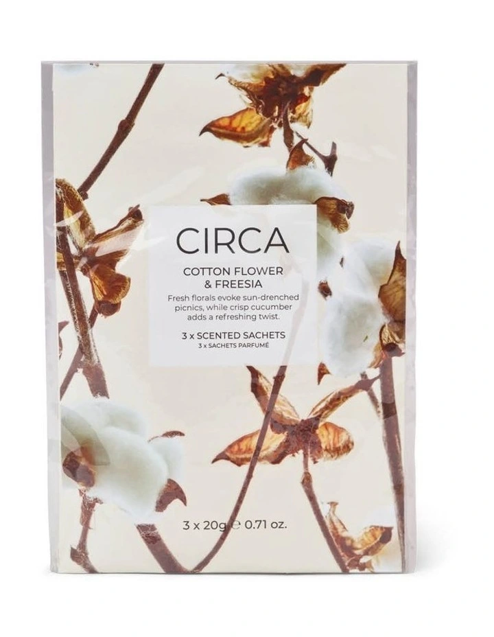 Cotton Flower & Freesia Scented Sachet 3 x 20g image 1