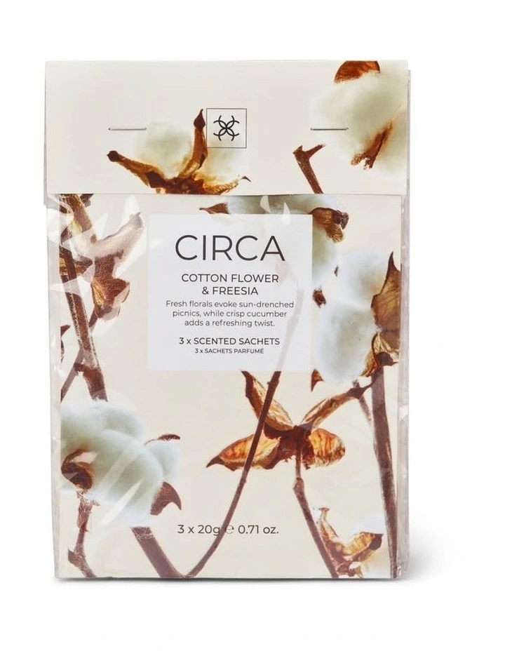 Cotton Flower & Freesia Scented Sachet 3 x 20g image 2
