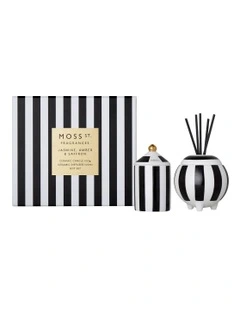 Jasmine, Amber & Saffron Mini Candle & Diffuser Gift Set