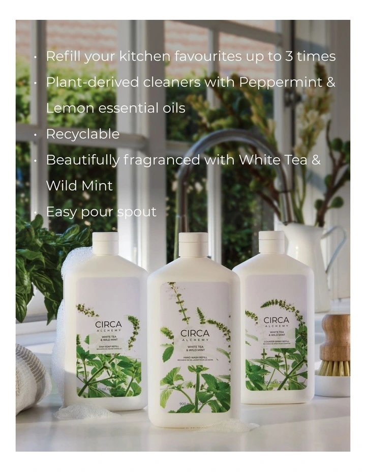 Alchemy White Tea & Wild Mint Dish Soap Refill 1000mL image 3