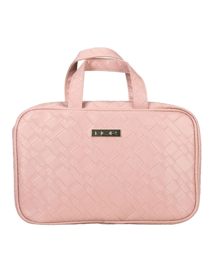 Malta Woven Hanging Fold-Out Bag in Rose image 1