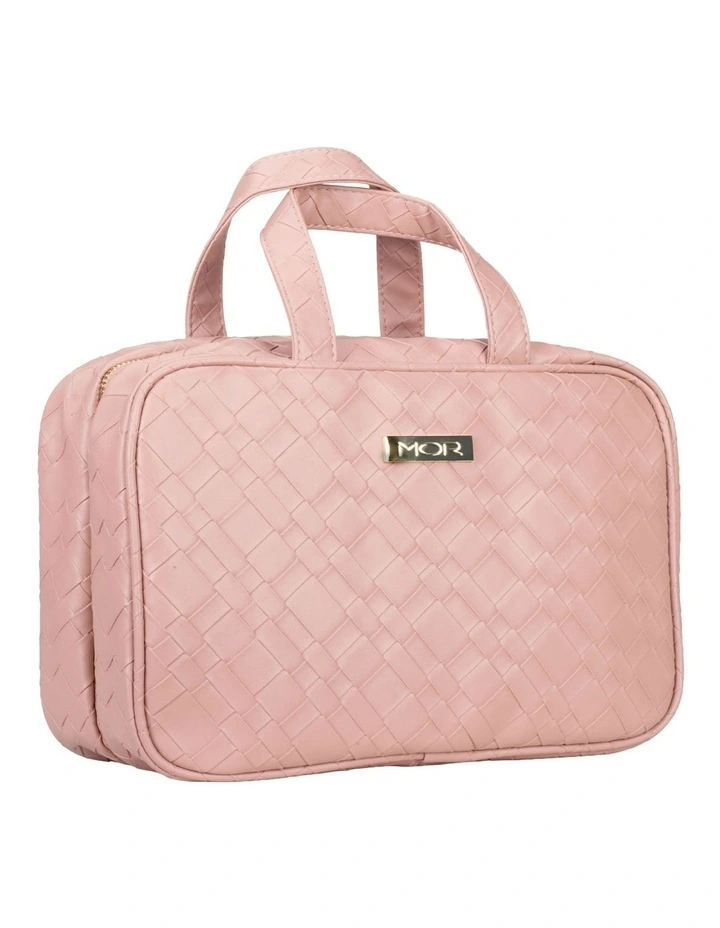 Malta Woven Hanging Fold-Out Bag in Rose image 3