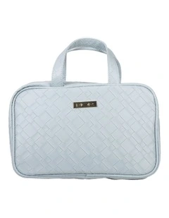 Destination Style Malta Hanging Fold-Out Bag in Woven Blue