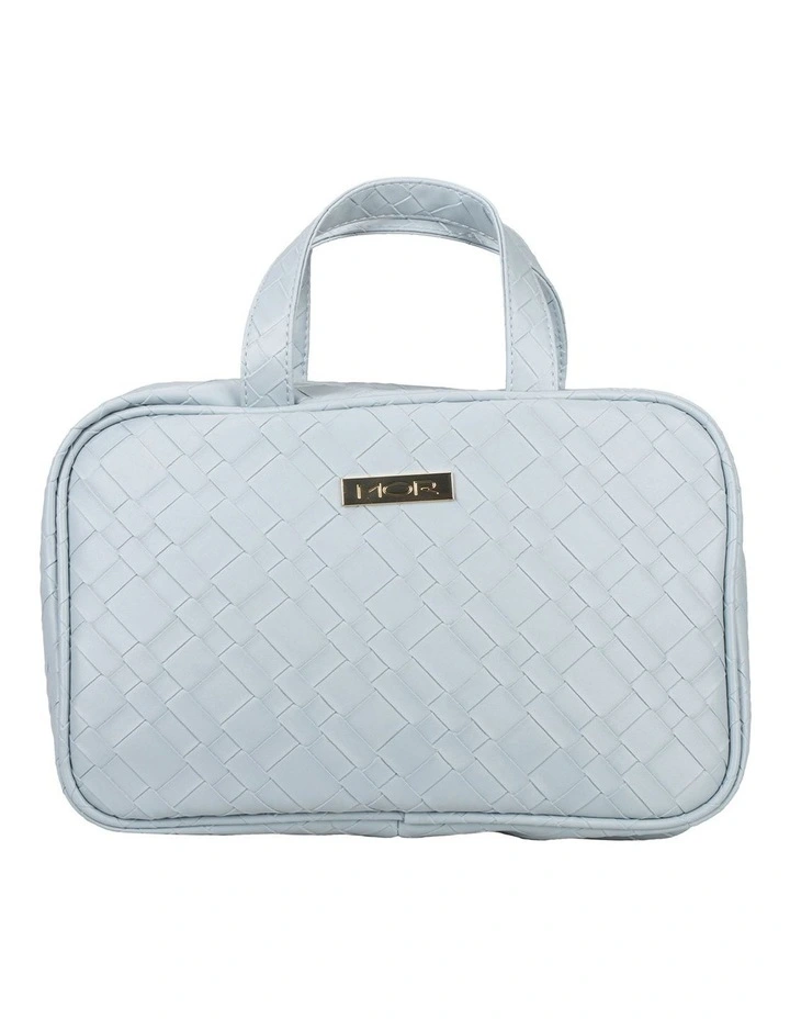 Destination Style Malta Hanging Fold-Out Bag in Woven Blue image 1