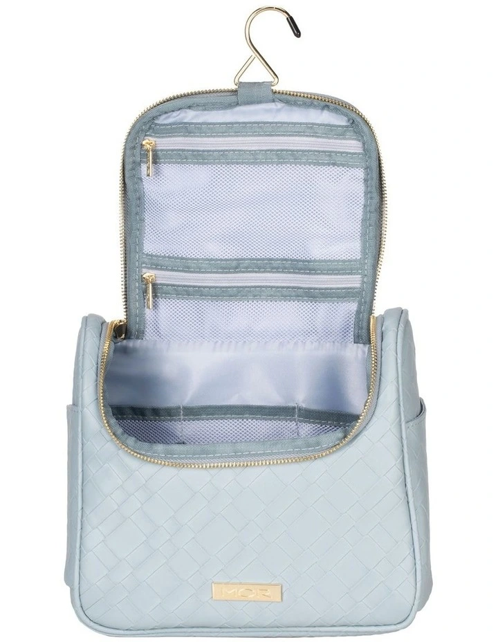 Destination Style Malta Hanging Fold-Out Bag in Woven Blue image 2