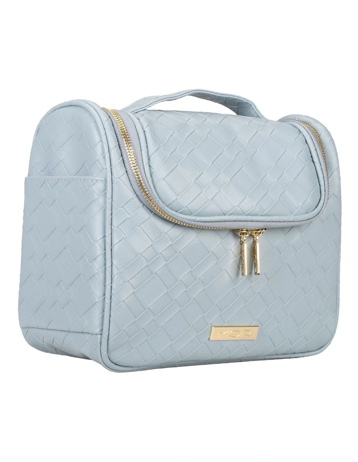 Destination Style Malta Hanging Fold-Out Bag in Woven Blue image 3