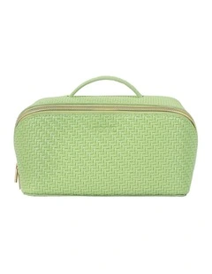 Herringbone Beauty Bag Medium in Pistachio