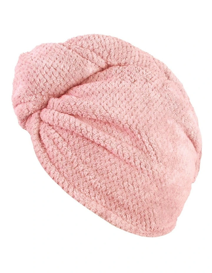 Waffle Turban Hair Towel in Light Pink image 3