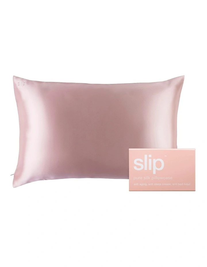 Pure Silk Queen Pillowcase in Pink image 1