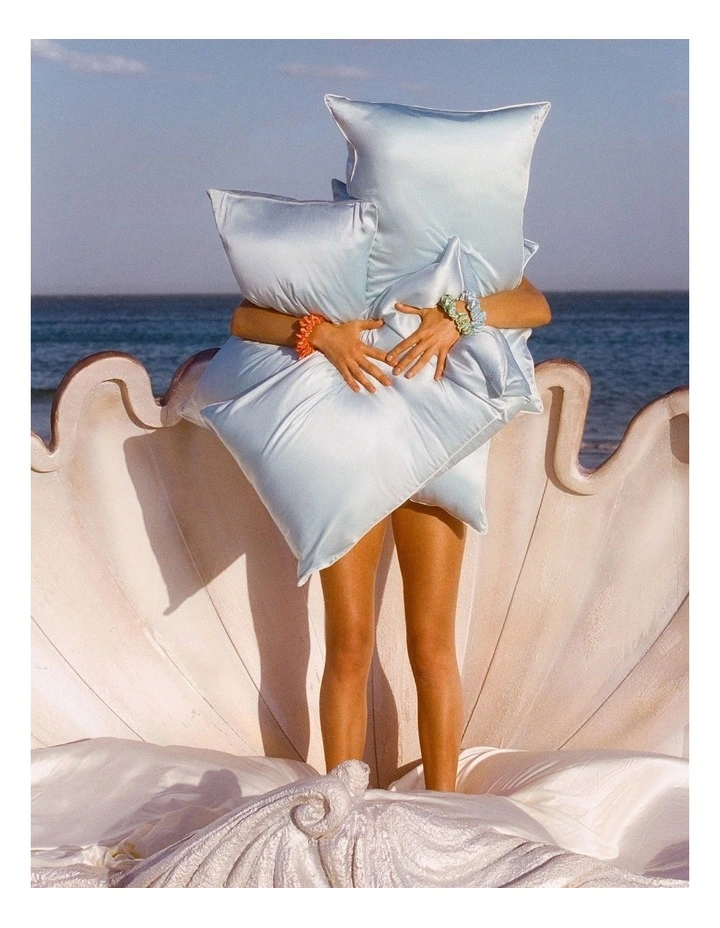 Pure Silk Queen Pillowcase in Seabreeze image 7