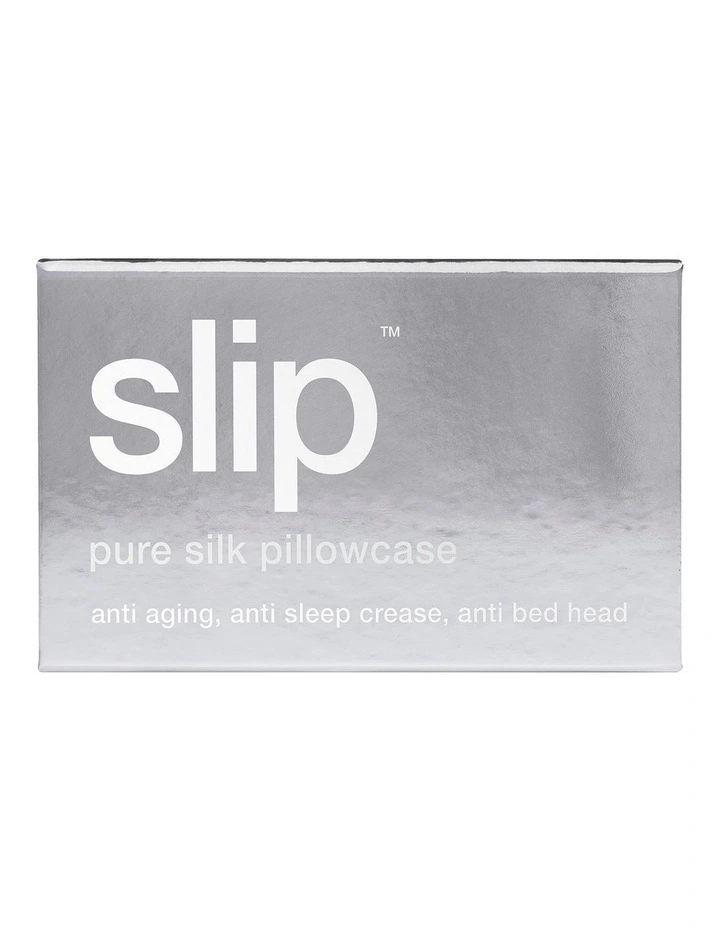 Pure Silk Queen Pillowcase in Silver image 4