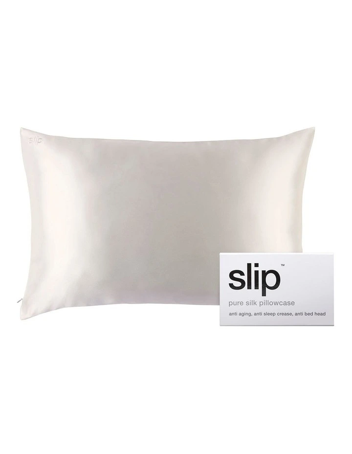 Pure Silk Queen Pillowcase in White image 1