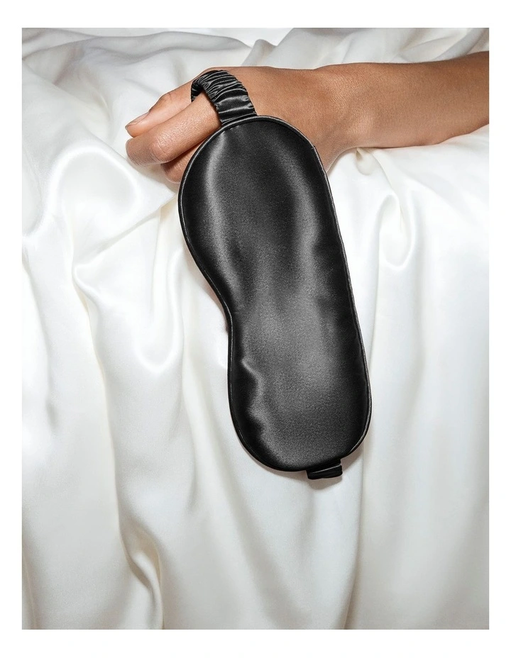 Pure Silk Sleep Mask in Black image 3