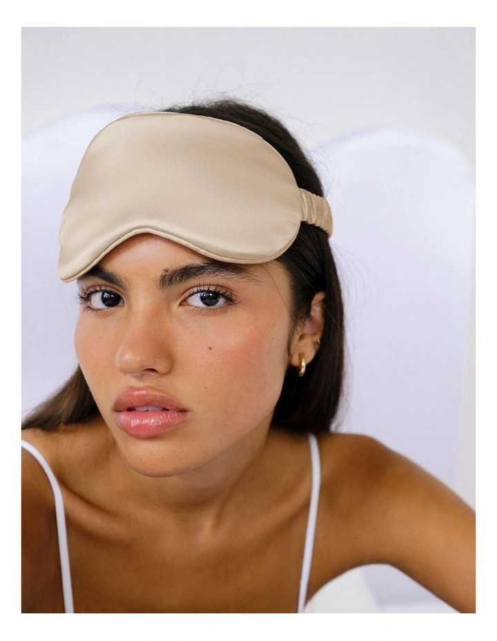 Pure Silk Sleep Mask in Caramel image 4