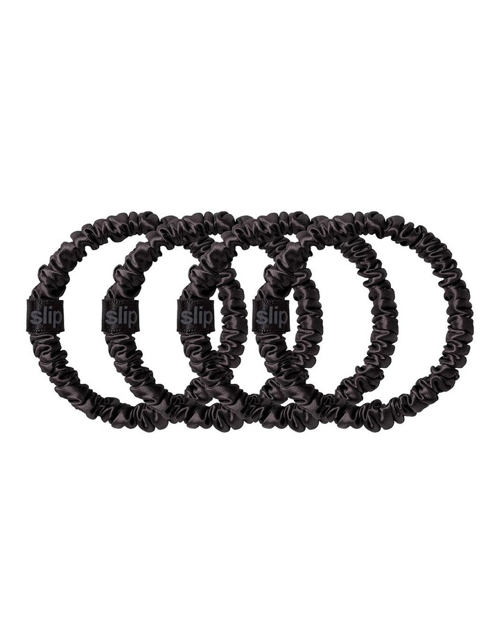 Pure Silk Back to Basics Skinny Scrunchies in Black Set of 4 image 2