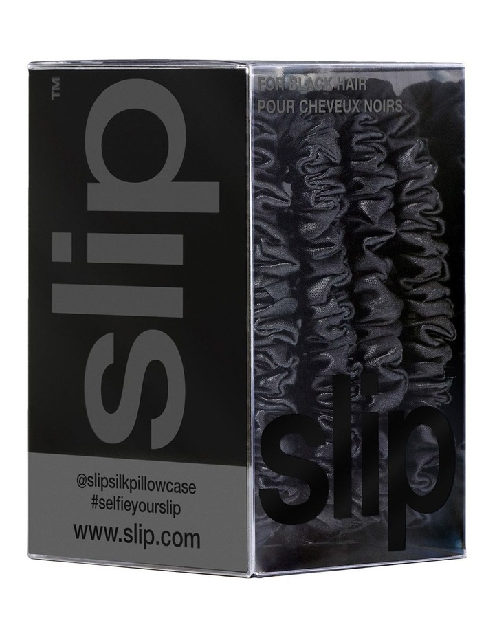 Pure Silk Back to Basics Skinny Scrunchies in Black Set of 4 image 5
