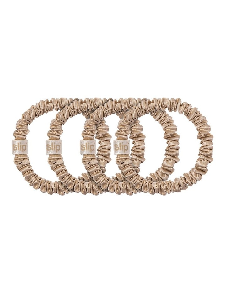 Pure Silk Back To Basics Skinny Scrunchies Set of 4 in Blonde image 2