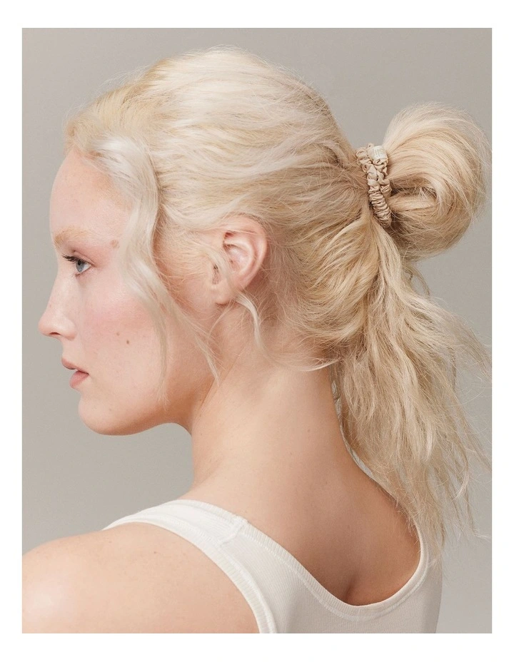 Pure Silk Back To Basics Skinny Scrunchies Set of 4 in Blonde image 3