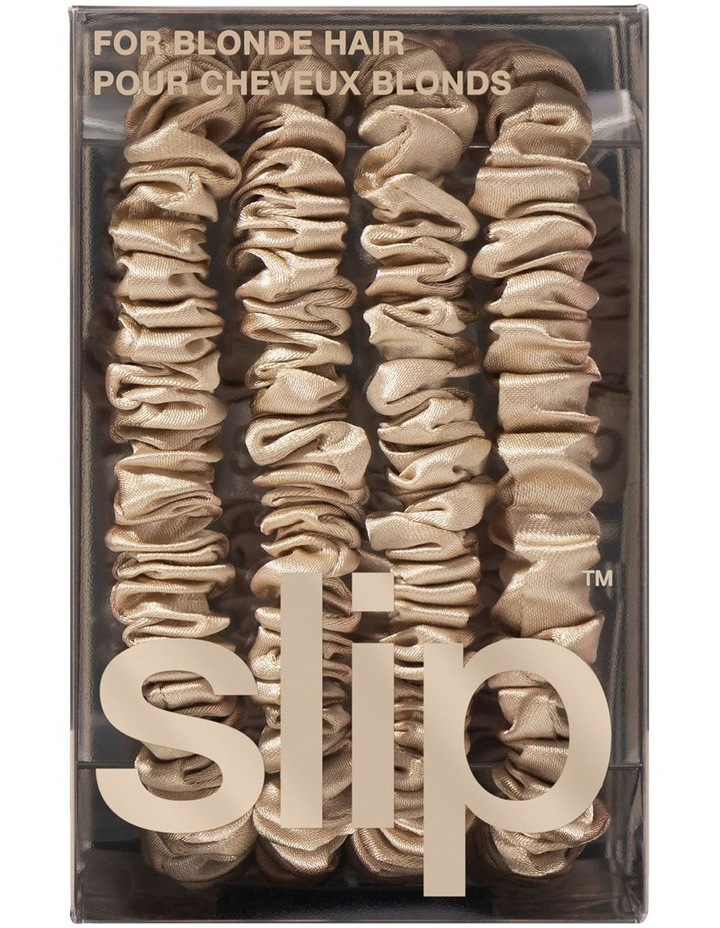 Pure Silk Back To Basics Skinny Scrunchies Set of 4 in Blonde image 4