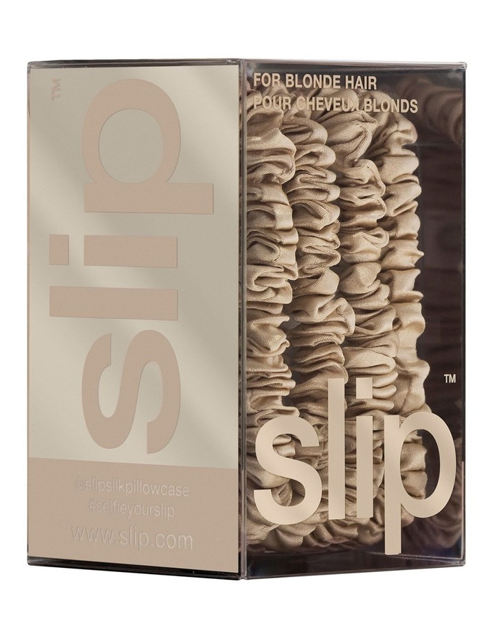 Pure Silk Back To Basics Skinny Scrunchies Set of 4 in Blonde image 5
