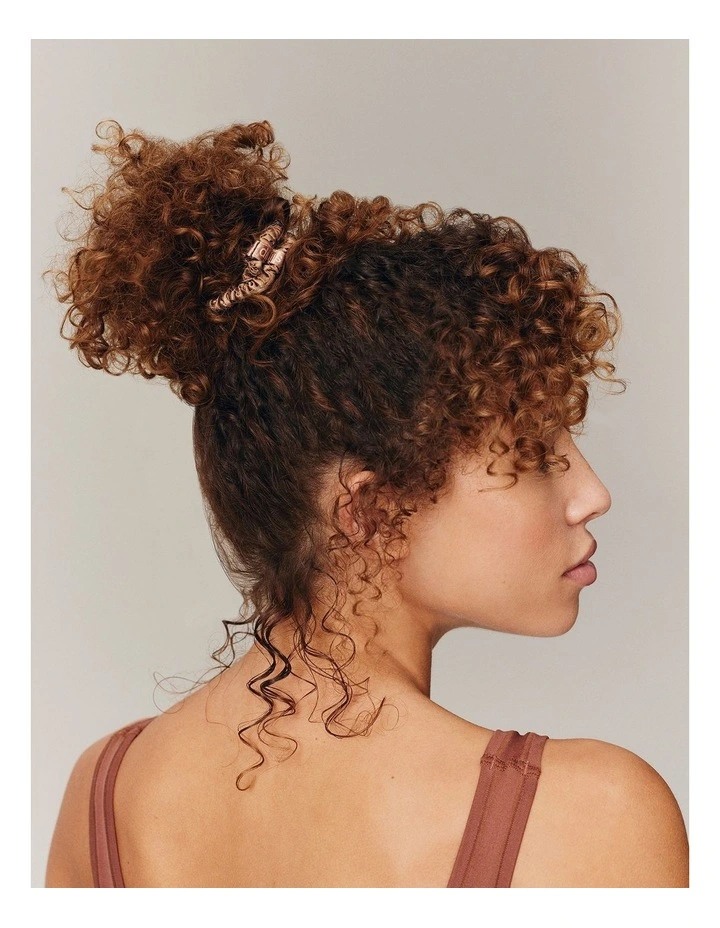 Pure Silk Skinny Scrunchies Set of 4 in Light Brown image 3