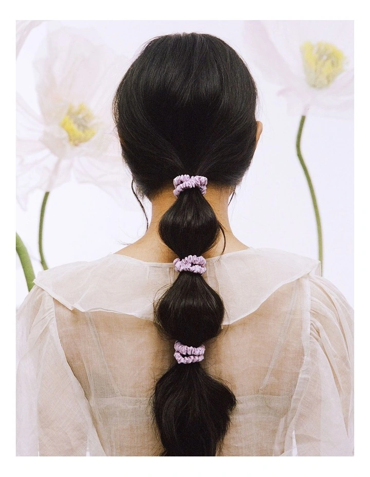Pure Silk Skinny Scrunchies in Wildflower image 3