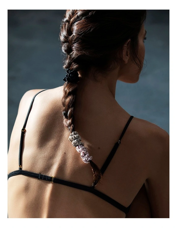Pure Silk Skinny Scrunchies Set of 6 in Multi image 3
