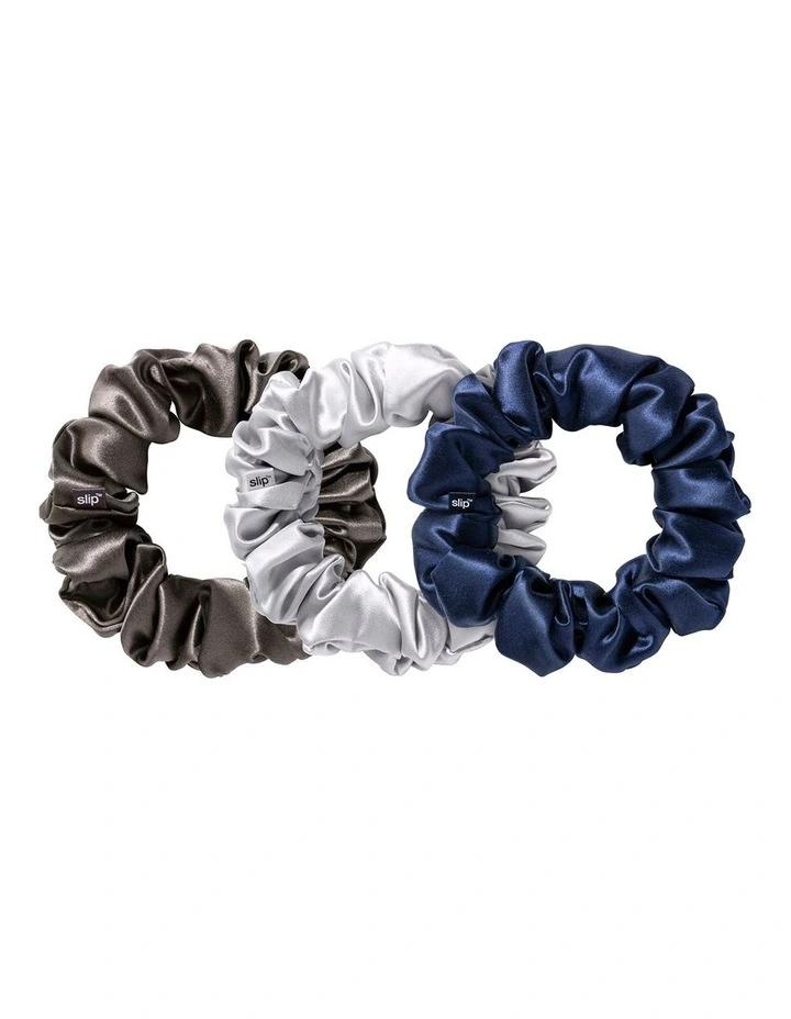 Pure Silk Large Scrunchies Set of 3 in Multi image 2