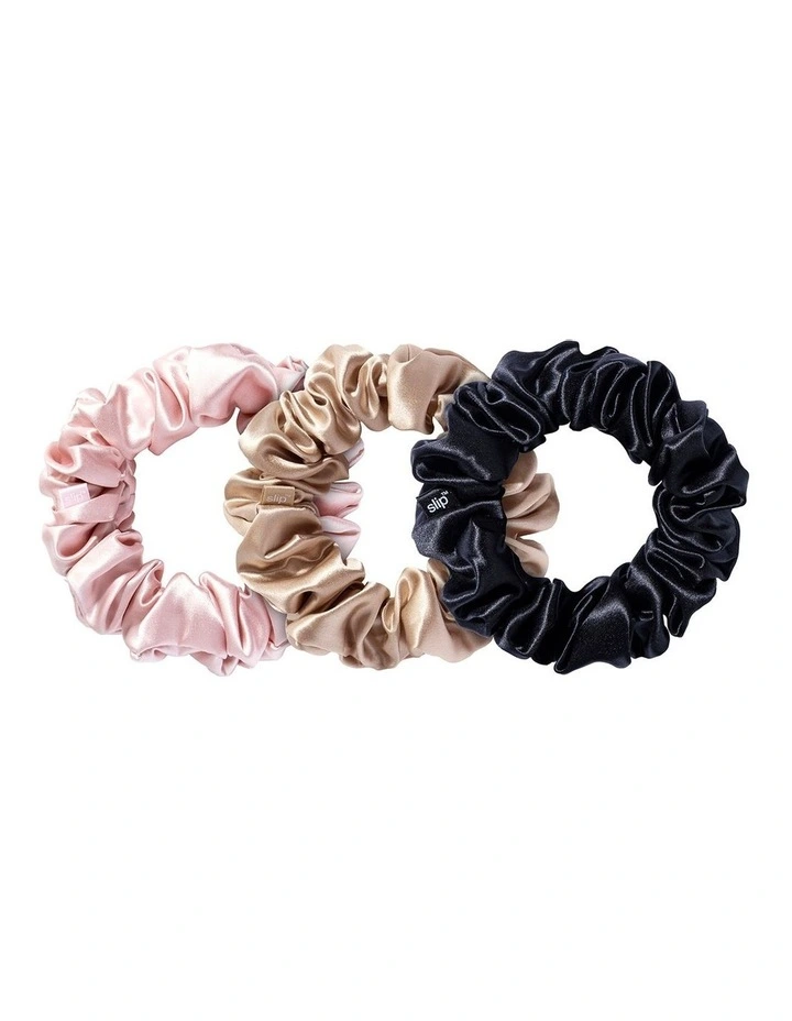 Pure Silk Large Scrunchies Set of 3 in Multi image 2