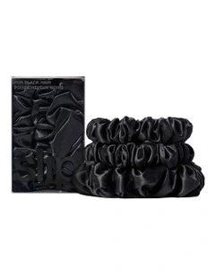 Pure Silk Back To Basics Scrunchies Set of 3 in Black