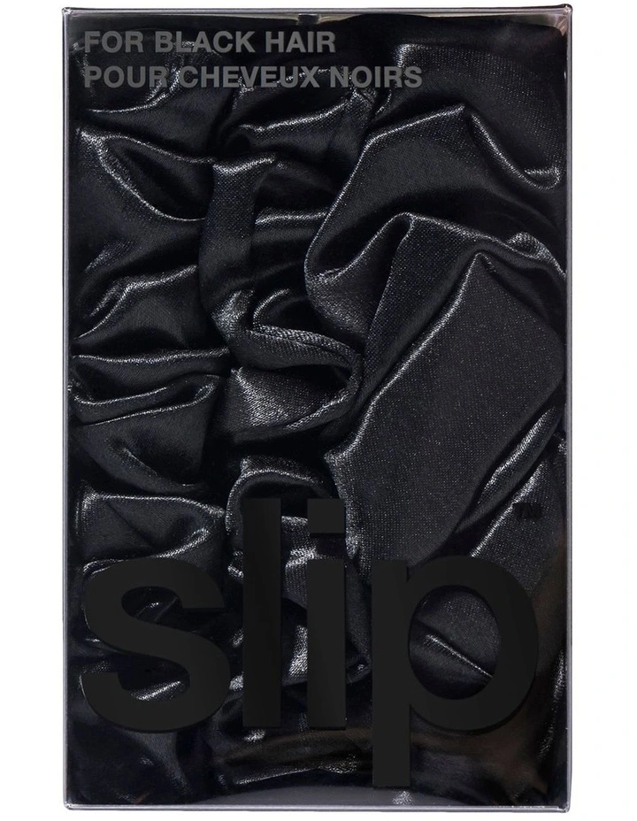 Pure Silk Back To Basics Scrunchies Set of 3 in Black image 3